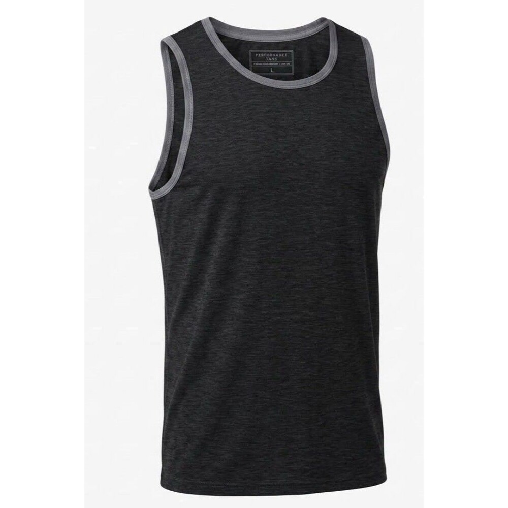 Anetik UPF 30+ Ultralight Tank Top Black Gray Men's Large Sleeveless